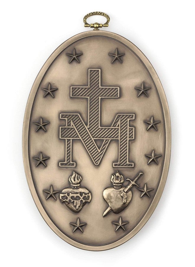 Veronese Design 8.5 Inch Medal of Our Lady of Graces Miraculous Medal Devotional Medal Bronze Finish Wall Sculpture - Image 2