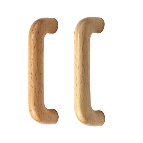 Pastlla 4Pcs Wood Drawer Pull Clear Coated Wooden Handle Bridge Shaped Arced Pull for Kitchen Cabinets Furniture Dresser Wardrobe Cupboard Drawer Knobs Pull Handles (3.78"/96mm Hole Center) - Image 4