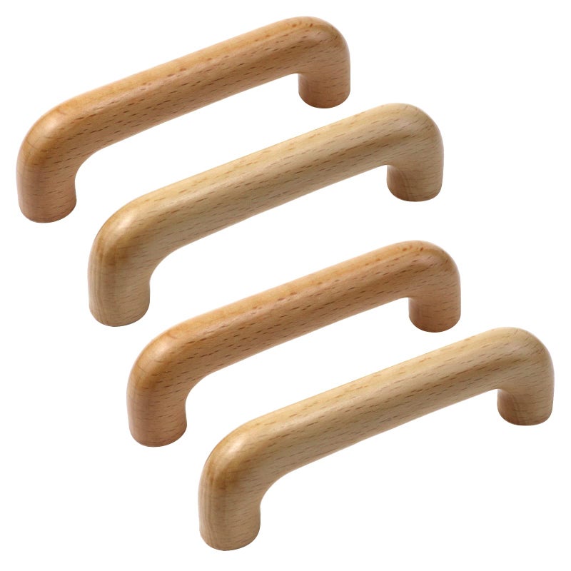 Pastlla 4Pcs Wood Drawer Pull Clear Coated Wooden Handle Bridge Shaped Arced Pull for Kitchen Cabinets Furniture Dresser Wardrobe Cupboard Drawer Knobs Pull Handles (3.78"/96mm Hole Center) - Image 5