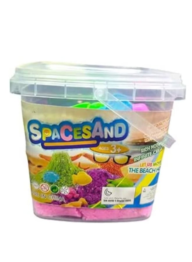 عجينة رائعة وطين سحري مع قالب، مجموعة حسية قابلة لإعادة الاستخدام، ألعاب رملية رائعة خالية من الغلوتين، ألعاب داخلية للأطفال من سن 10 إلى 15 عامًا، وردي (دلو 750 جرام) - Image 1