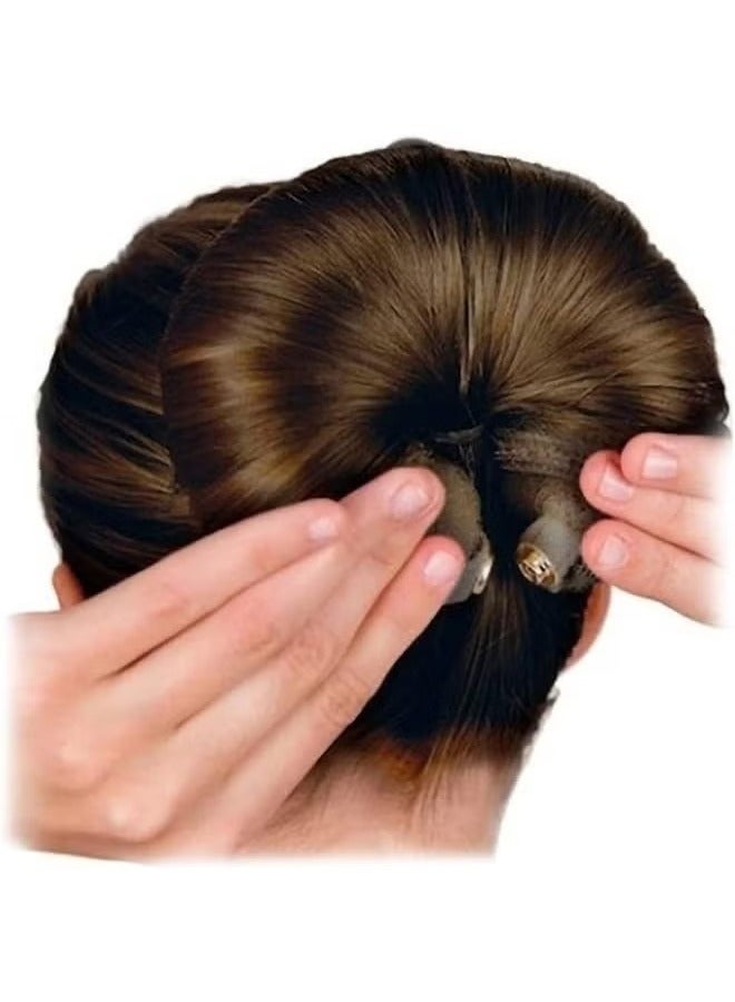 Realfrog 3 Pcs Magic Roll Tool Hair Ring Diy Hair Foam Ring Shaper Snap Hair Donut Bun Hair Accessories, Long Buckle Nylon Hair Ring Magic Hair Styling Tool for Women Ponytail Holder - Image 3