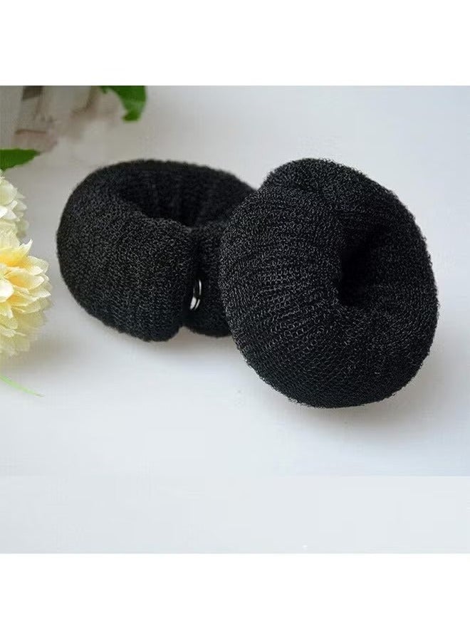 Realfrog 3 Pcs Magic Roll Tool Hair Ring Diy Hair Foam Ring Shaper Snap Hair Donut Bun Hair Accessories, Long Buckle Nylon Hair Ring Magic Hair Styling Tool for Women Ponytail Holder - Image 4