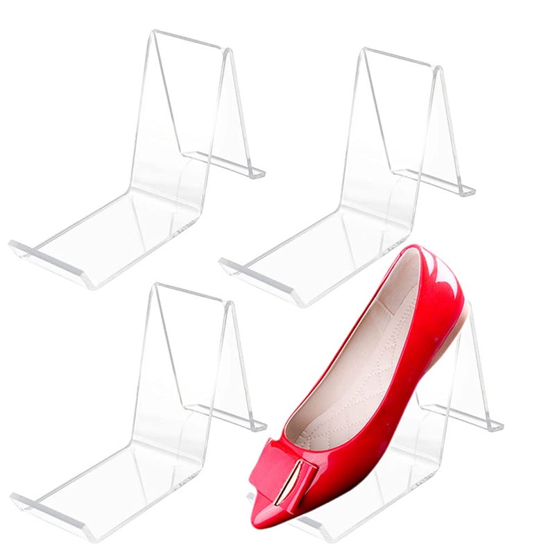 Wresty 2 Pair4 Pcs Acrylic Shoe Store Display Stands Clear Sandal Display Stands High Heel Display Rack Holder for Home Shopping Malls