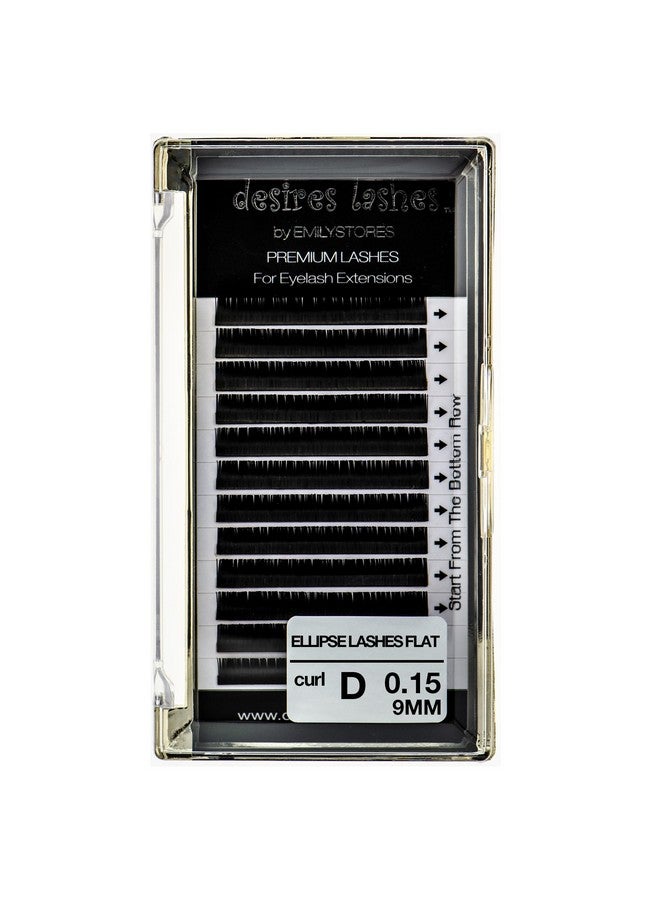 EMILYSTORES Hes By Emilystores Ellipse Lashes 0.15Mm Flat Thickness D Curl Length 9Mm Eyelashes Extensions Single Size For Lash Extension(Ellipse,Flat0.15,D,9Mm) - Image 1