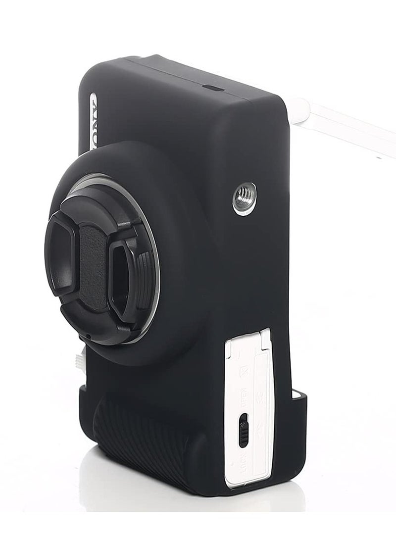 SYOSI Anti-Scratch Camera Case for Sony ZV-1F, ZV-1 II/ZV-1M2 Vlog Camera, Silicone Case Cover Skin Soft Silicone Sleeve Scratch Resistant Case Slim Fit with ZV1 F Screen Protector- Black - Image 3