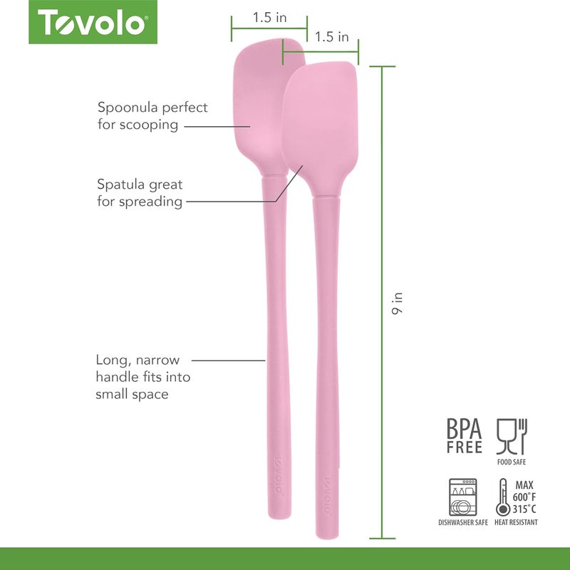 Tovolo Wear resistant upgraded material Flex-Core All-Silicone Mini Spatula & Spoonula, Kitchen Utensil Set of 2, Heat-Resistant & BPA-Free Silicone Spatula & Spoonula, Safe for Cast Iron & Non-Stick Cookware, Dishwasher-Safe Newly stocked local goods - Image 5