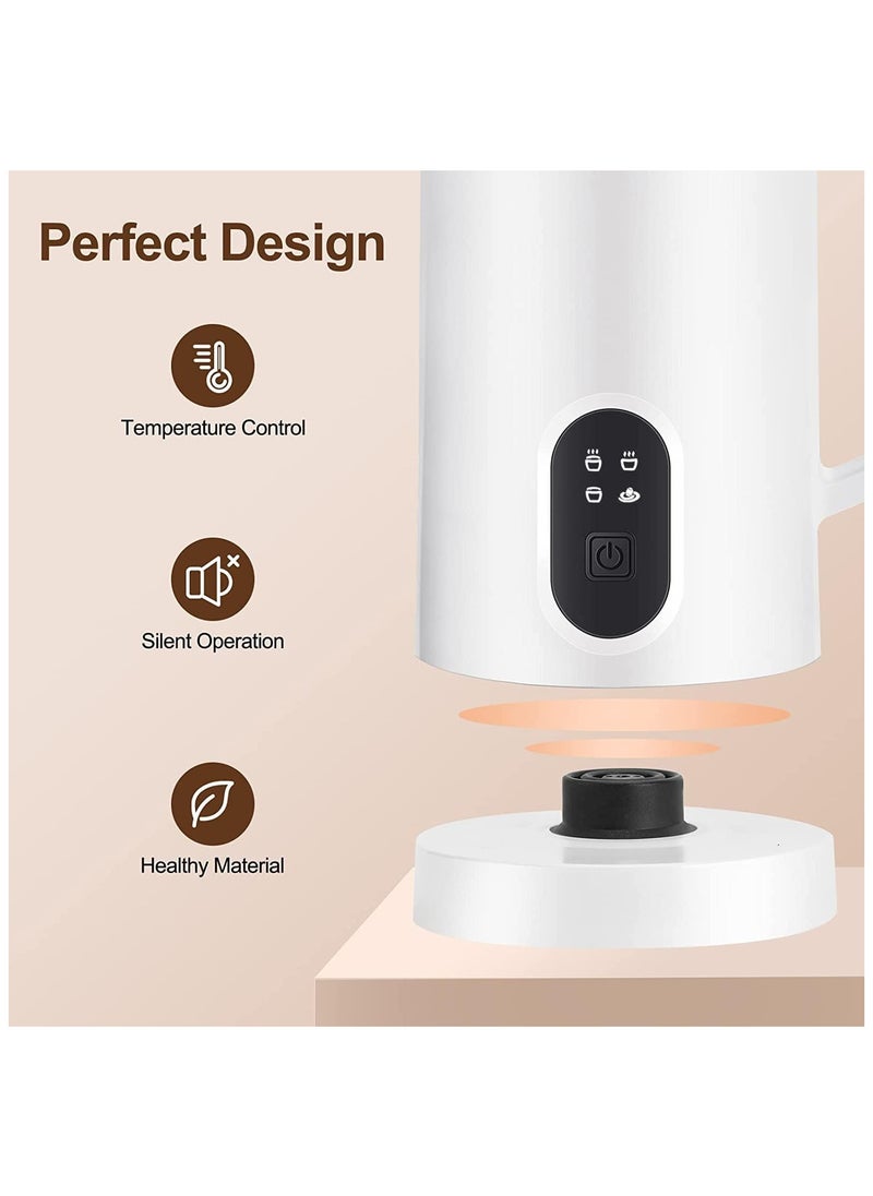 Generic Milk Frother, 4 in 1 Electric Milk Steamer, 350ml Automatic Hot and Cold Foam Maker and Milk Warmer for Latte, Cappuccinos, Macchiato, 400W White  - Image 2