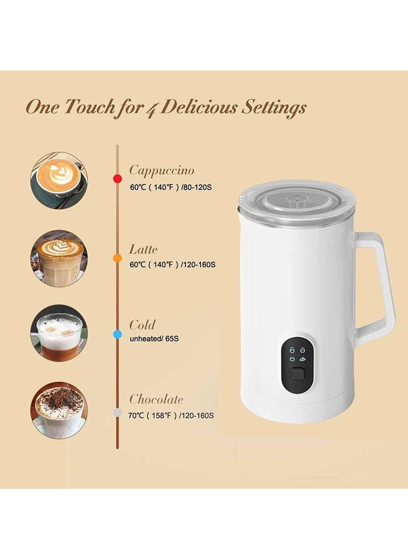 Generic Milk Frother, 4 in 1 Electric Milk Steamer, 350ml Automatic Hot and Cold Foam Maker and Milk Warmer for Latte, Cappuccinos, Macchiato, 400W White  - Image 3