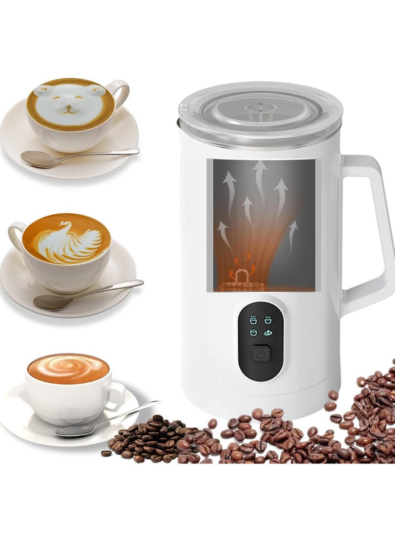 Generic Milk Frother, 4 in 1 Electric Milk Steamer, 350ml Automatic Hot and Cold Foam Maker and Milk Warmer for Latte, Cappuccinos, Macchiato, 400W White  - Image 1