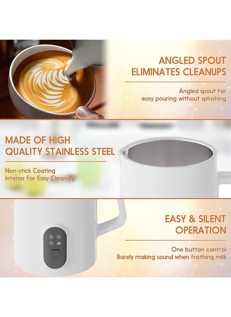 Generic Milk Frother, 4 in 1 Electric Milk Steamer, 350ml Automatic Hot and Cold Foam Maker and Milk Warmer for Latte, Cappuccinos, Macchiato, 400W White  - Image 4