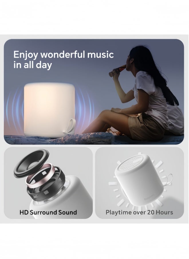 Portable Bluetooth Speaker, Bluetooth  Wireles， Fixed Speakers with HD Audio, TWS Pairing and Hands-Free Calling, Waterproof Room Speaker for TV, Car, Computer and Outdoor (White)