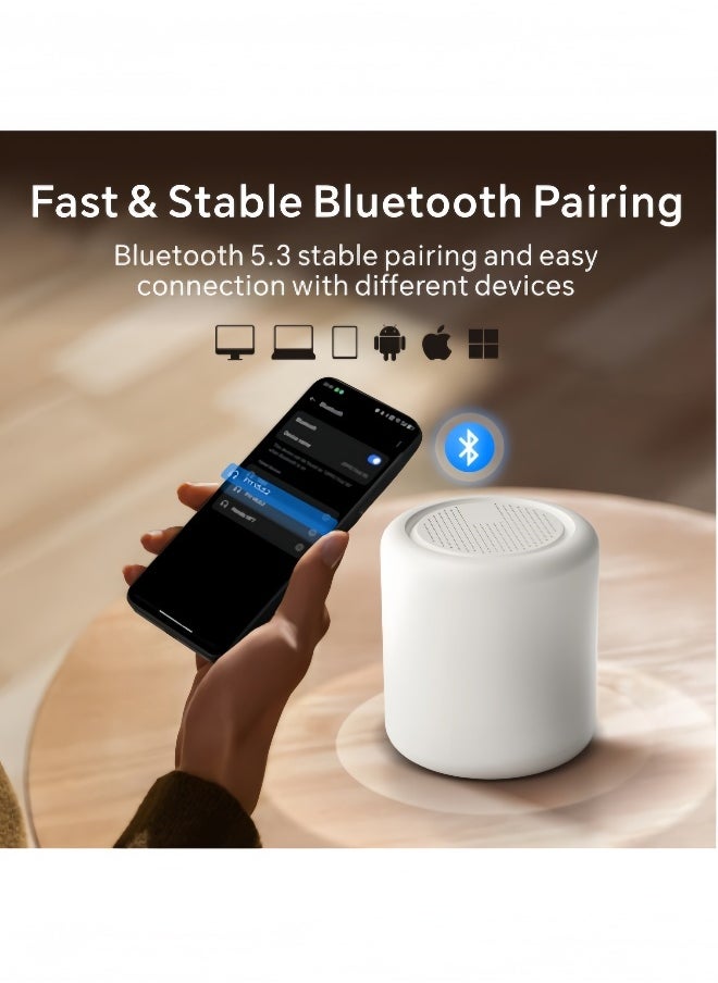 Generic Portable Bluetooth Speaker, Bluetooth  Wireles， Fixed Speakers with HD Audio, TWS Pairing and Hands-Free Calling, Waterproof Room Speaker for TV, Car, Computer and Outdoor (White)  - Image 2