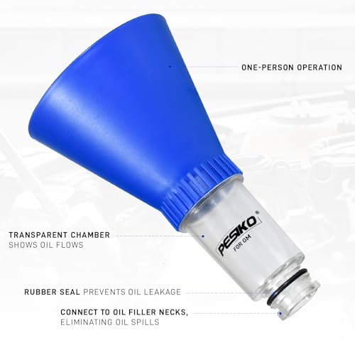 PESIKO Engine Oil Funnel Spill-Free Hands-Free Compatible with Buick, Cadillac, Chevrolet, and GMC Vehicles for Fast & Easy Oil Change - Image 3