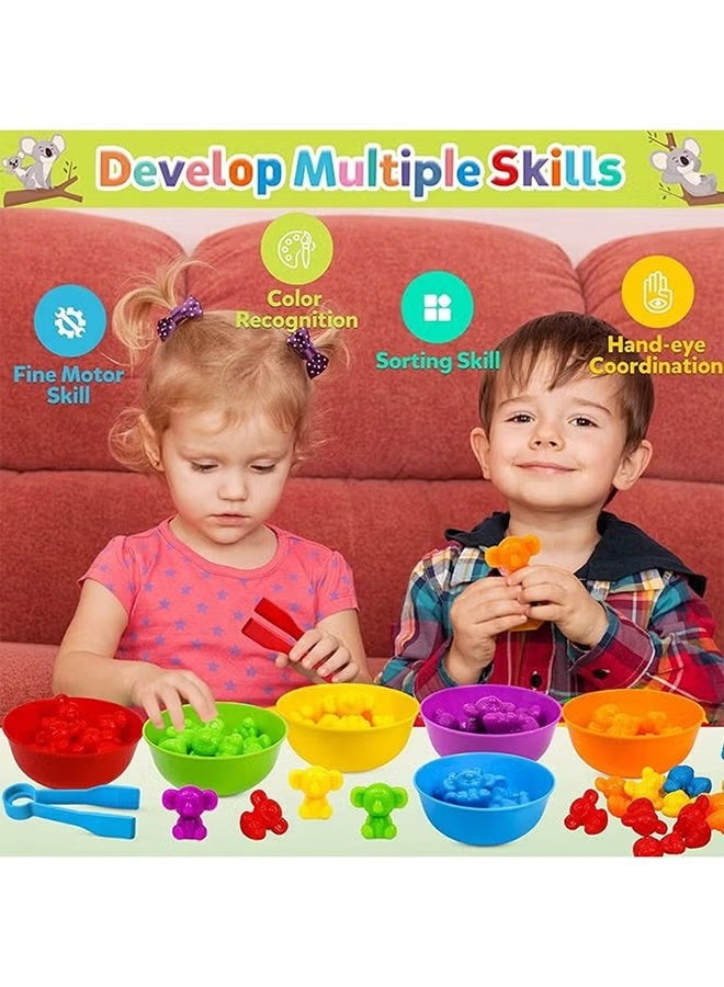 Jamal Counting Koalas Matching Toy with Sorting Bowls for Toddlers Preschool Math Learning Color Sensory Montessori Fine Motor Skills Educational Game for Boys Girls 3-5 Years Everyday Play Gift - Image 2