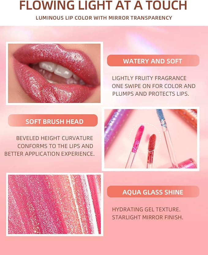 MKNZOME 9Pcs Lip Gloss Makeup Set Matte Liquid Lipstick Shimmer Lip Tint Stain Waterproof LongLasting Lipgloss Make Up Gifts for Women Teenage Girls Birthday Valentines Day Xmas - Image 3