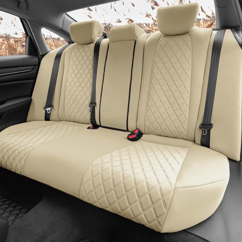 FH Group Custom Fit Car Seat Covers Specifically Made for 20182022 Honda Accord Touring  Sport  Sport SE  EX  EXL Rear Set Solid Beige Ultraflex Neoprene Waterproof Automotive Seat Cover