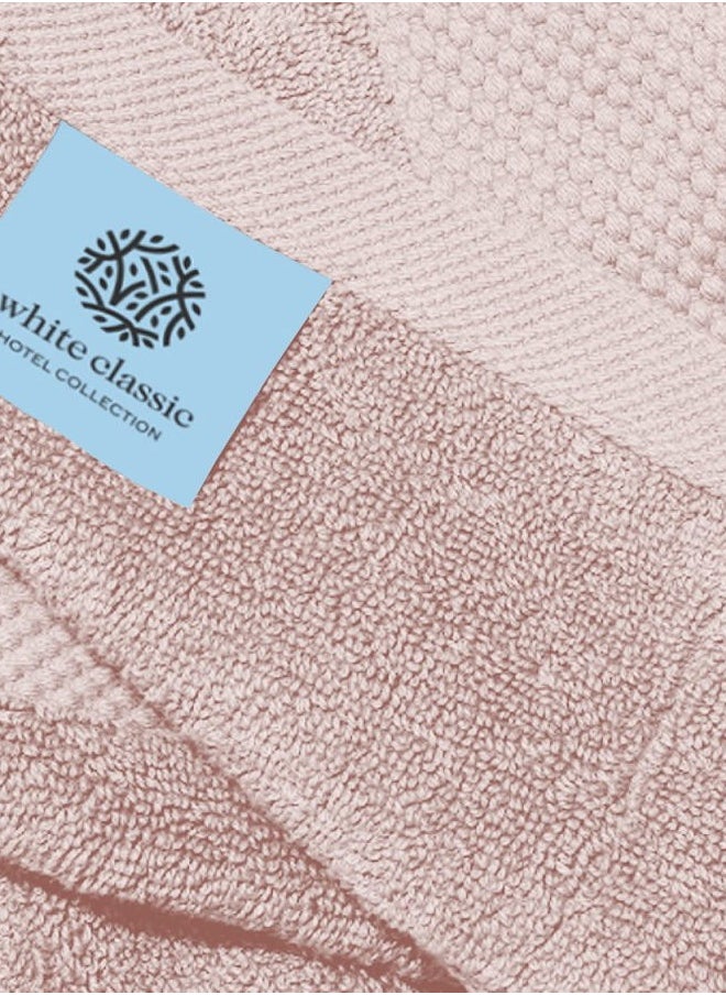 White Classic - Luxury Hand Towels | Cotton Hotel spa Bathroom Towel | 16x30 | 6 Pack | Pink - Image 1