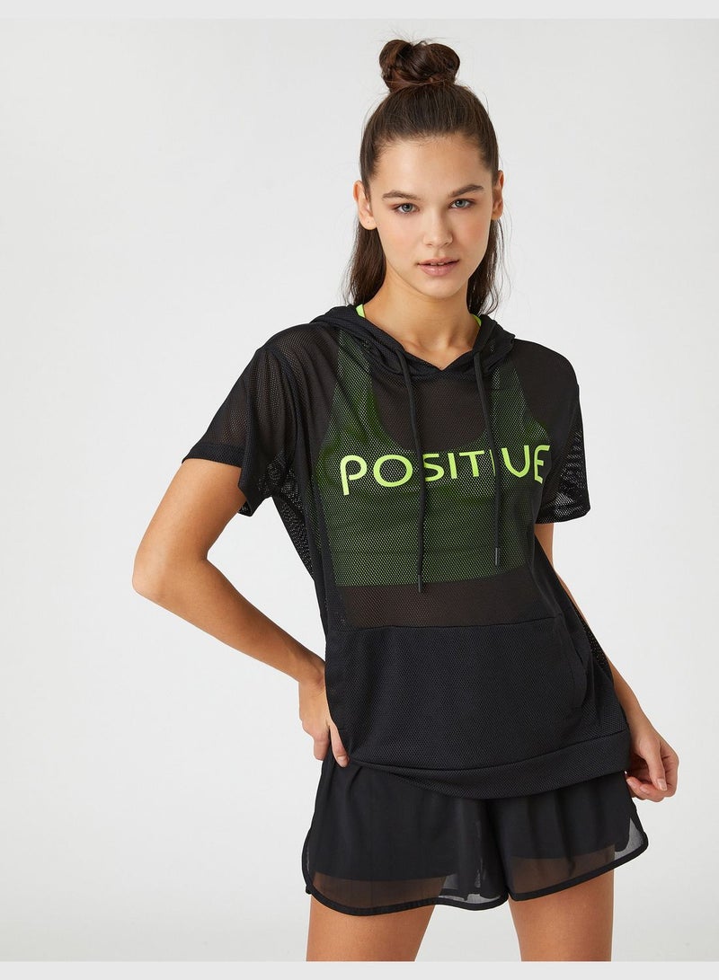 KOTON Kangaroo Pocket Meshed Oversized Hoodie - Image 2