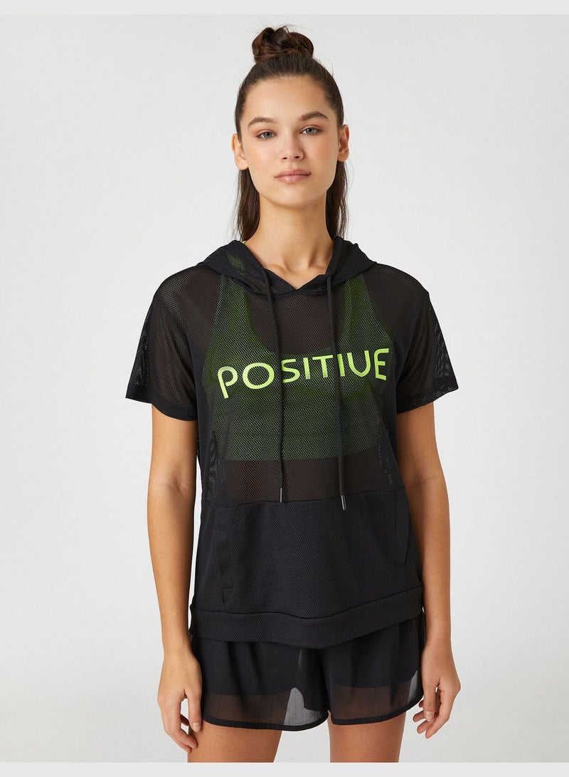 KOTON Kangaroo Pocket Meshed Oversized Hoodie - Image 3