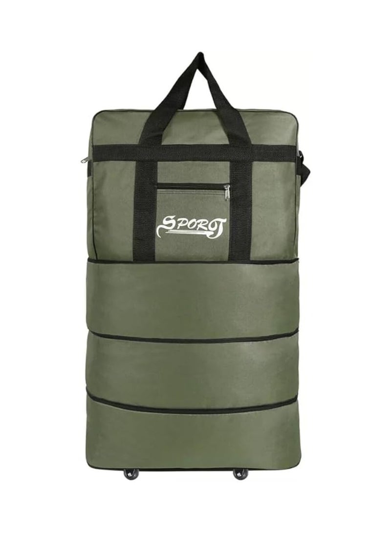 Yuwell Travel Bag Luggage Trolley Bag Expandable Rolling Duffle Bag 3 Layers Space 5 Wheels Luggage Bag Foldable Suitcase For Multipurpose Use For Unisex 100HX50LX30W Green - Image 2