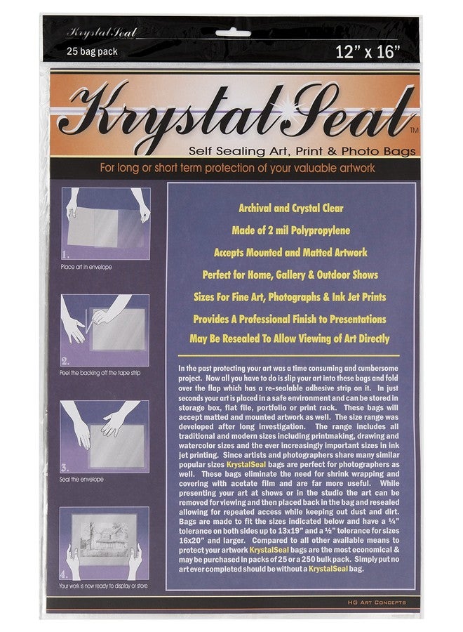 Creative Mark Krystal Seal ATC Art and Photo Bags - Archival Polyethylene Sealing Bags for Paintings, Artwork and Photo Storage - 12 x 16- Pack of 25 - Image 1
