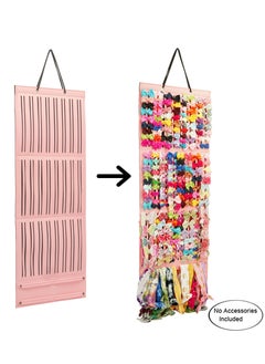 Bebiland Hair Bow Holder Organizer For Girls Hanging Bow Holder For Girls Hair Accessories Storage Organizer For Headbands, Hair Clips, Hair Ties, Scrunchies, Pink (Without Hair Bows)  - Image 3