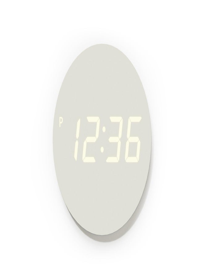 mooas Crayon Mini Digital Wall Clock, Modern Night Light Digital Desk Clock, LED Wall Clock 8 Inch 12/24H Silent Nightlight Clock for Home Décor Kids Livingroom Bedroom Kitchen (Cream) - Image 1