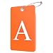 Gostwo 2 Pack Luggage Tags for Suitcases 26 Initial Letter Travel Luggage Baggage Identification Labels ID Tag Fully Bendable Tags with Stainless Steel Loop Orange Letter A - Image 2