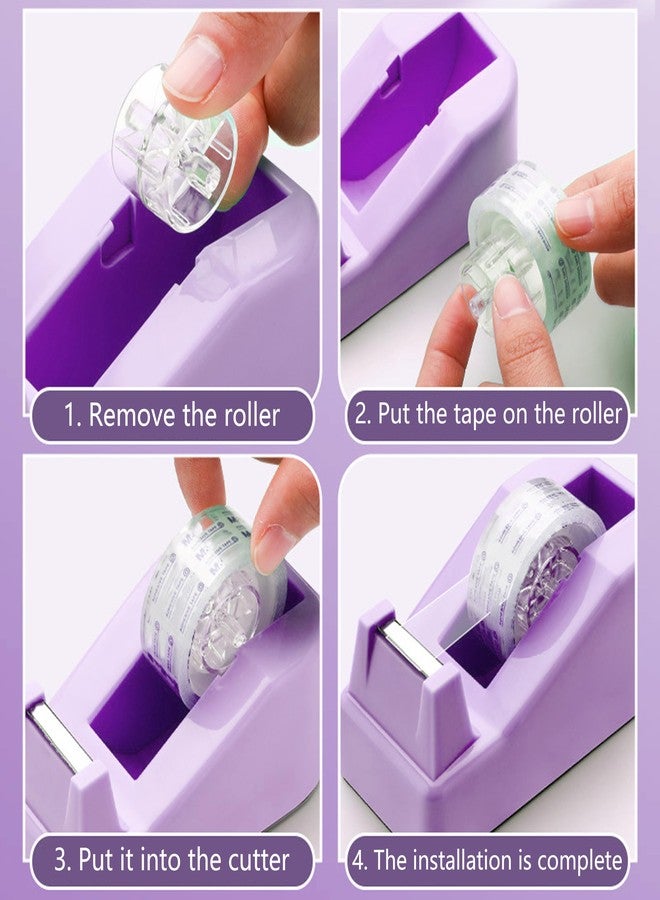Famassi Purple Office Supplies, Purple Desk Accessories, Stapler, Staple Remover, Tape Holder, Pen Holder, Ballpoint Pen, Scissor, Binder Clips, Paper Clips and 1000pcs Staples. - Image 4