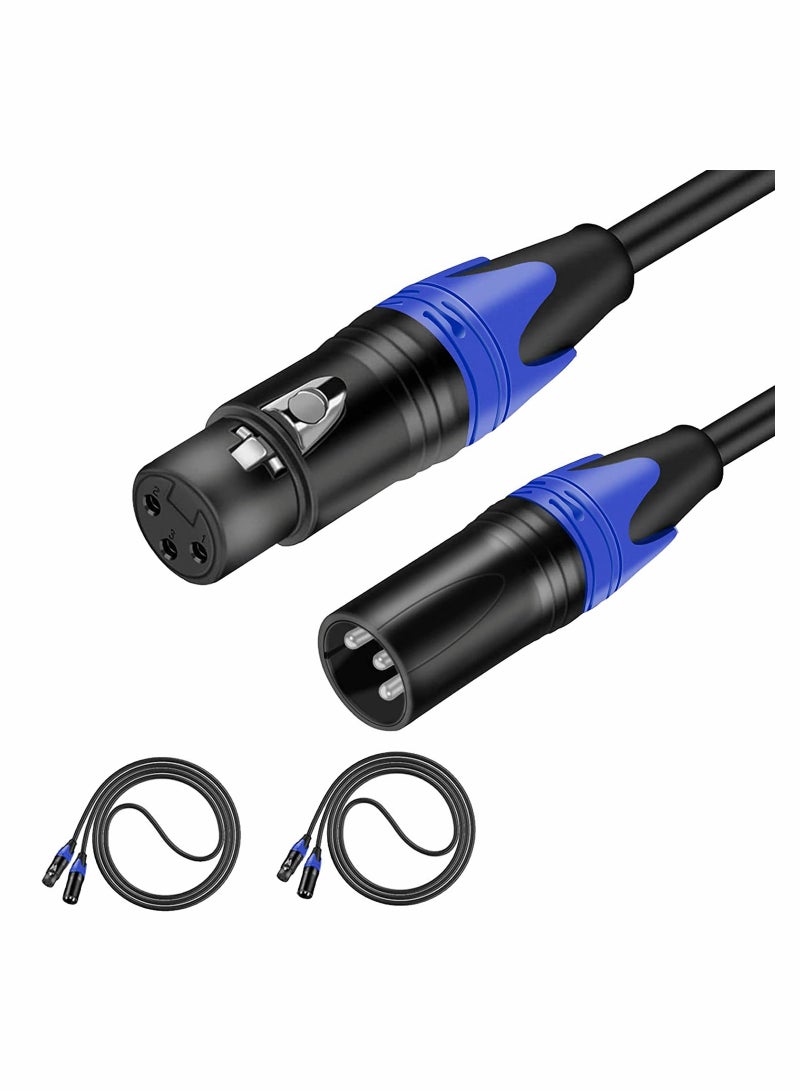 2 Pack Heavy Duty XLR Microphone Cables - 3 Pin Balanced Shielded Male to Female for Mic, Speakers, and Stage Lighting - Image 1