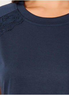 Styli Multi Lace Trim Short Sleeve Nightdress  - Image 3