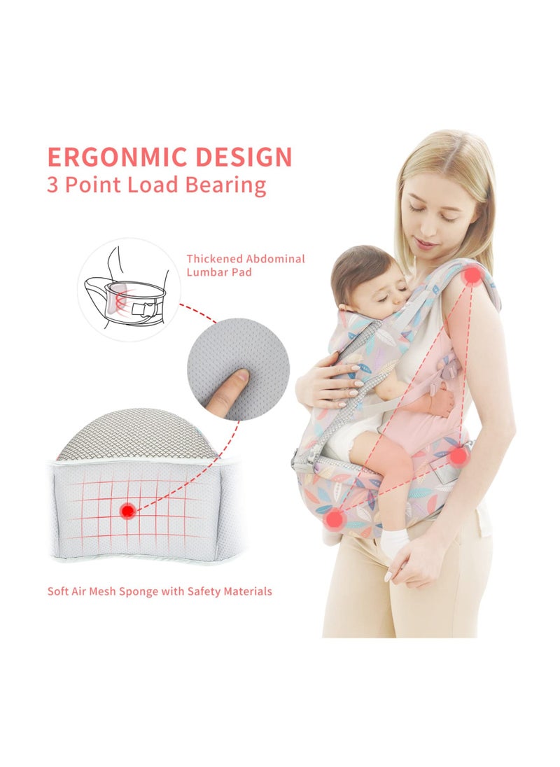 Y&D - 6-in-1 Newborn Baby Carrier, Infant with Hip Seat, Lumbar Front and Back Backpack Carry Holder for Babies Girls & Toddler Boys to 7-45lbs, All Seasons Position - Image 1