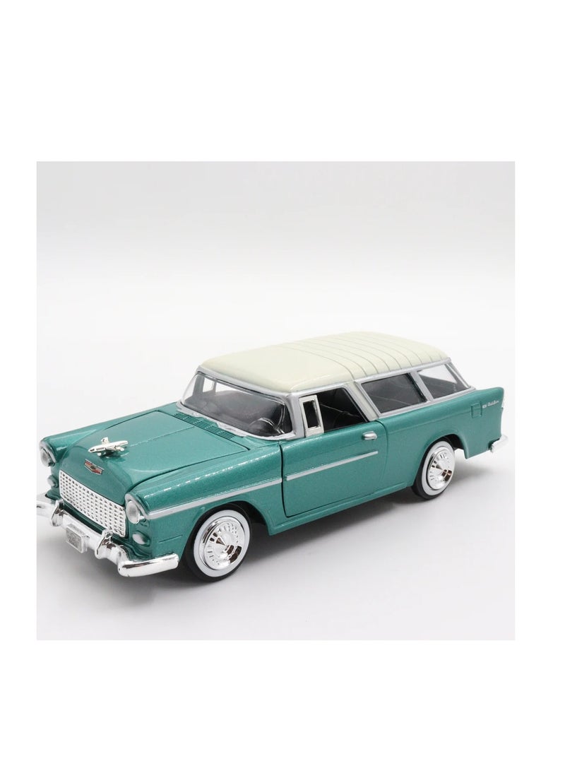 MOTORMAX CHEVROLET CHEVY Belair bel Air Nomad 1955 Green Oldtimer 1/24 Motormax model car model car - Image 1