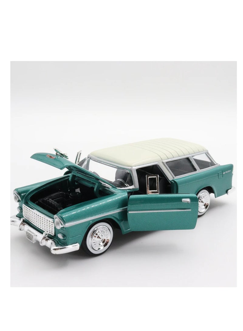 MOTORMAX CHEVROLET CHEVY Belair bel Air Nomad 1955 Green Oldtimer 1/24 Motormax model car model car - Image 4