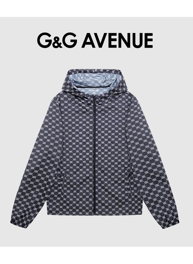 G&G AVENUE Summer ultra thin sun protection clothing Men's front zippered hoodie, oversized casual round neck jacket with pockets for fashionable and breathable sports, sun protection fishing shirt, ultra thin  - Image 1