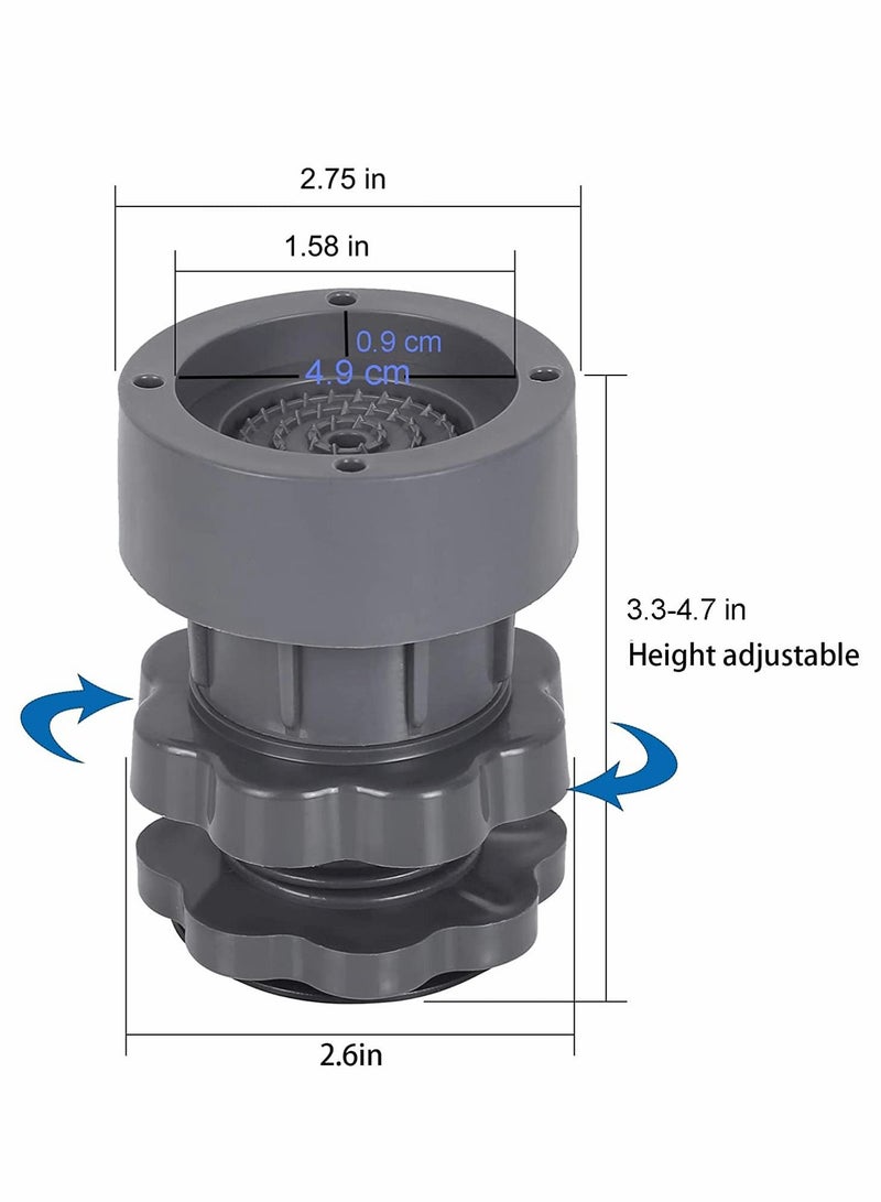 Y&D Washing Machine Support Adjustable Height Anti Vibration Pad High Load Bearing Noise Cancelling for Flip Refrigerator 4 PCS - Image 3