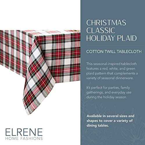 Elrene Home Fashions Christmas Classic Holiday Plaid Cotton Tablecloth Holiday Table Decor 52 X 70 Oblong Multi - Image 3