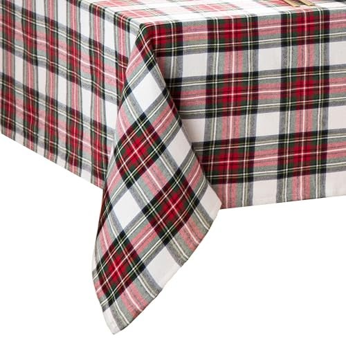 Elrene Home Fashions Christmas Classic Holiday Plaid Cotton Tablecloth Holiday Table Decor 52 X 70 Oblong Multi - Image 1