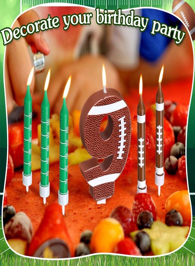 Photect 11 PCS Football Birthday Candles Number 5-9 Candle Football Cake Topper Decor Football Themed Birthday Cake Decorations for Boys Girls Kids Party Supplies (Number 9) - Image 3