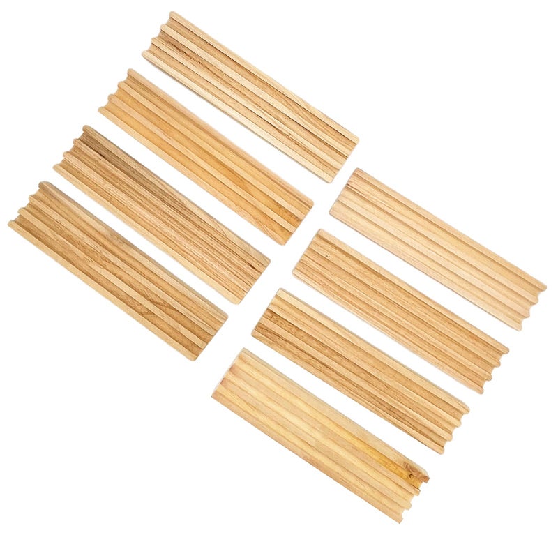 SUTIMSHE Wooden Domino Racks/Trays Set of 8 Natural Domino Trays Holders Organizer for Mexican Train Chickenfoot and Other Domino Games - Dominoes NOT Included - Image 5