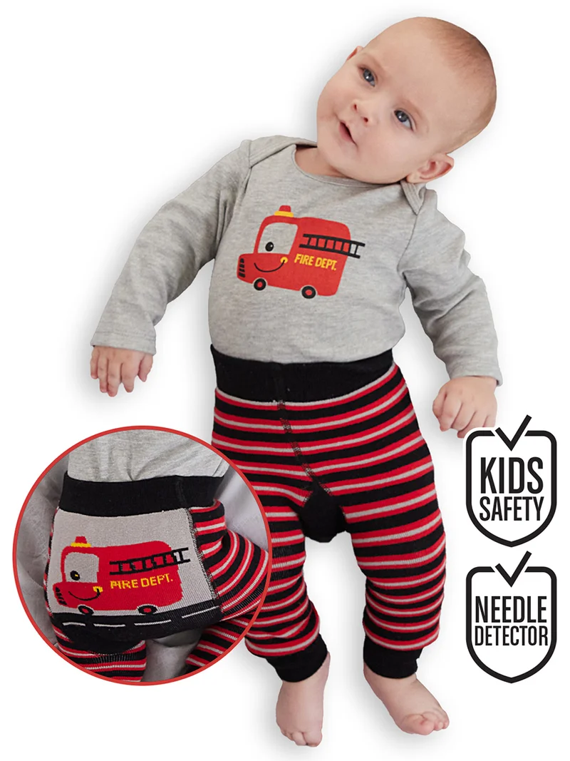 دينوكيدس طقم بدلة أطفال ولادي بشاحنة إطفاء وسروال