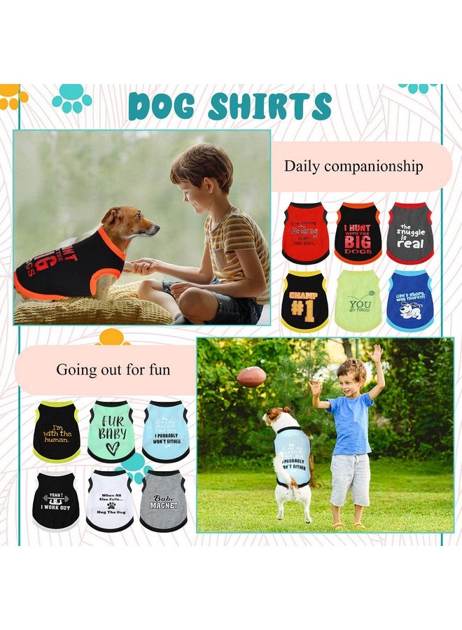 BBTO 12 Pieces Dog Shirts Pet Printed Clothes with Funny Letters Summer Pet T Shirts Cool Puppy Vest Breathable Dog Outfit Soft Cat Sweatshirt for Chihuahuas Cats Accessories, 12 Styles(Small) - Image 3