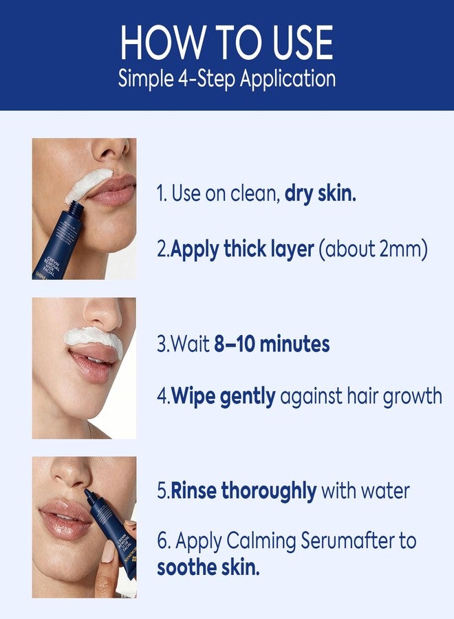SHINEMORE Facial Hair Removal Cream Kit, 2-Step Face Depilatory Cream with Calming Repair Serum & Spatula, Removes Unwanted Hair on Upper Lip, Chin & Sideburns, Smooth Skin Care 2.03 Fl Oz - Image 5