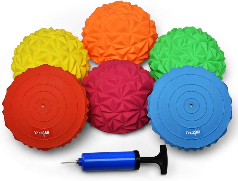 Yes4All Hedgehog Balance Pods for Exercise, Core Body Balancing, Balance Pods for Youth & Adults with Hand Pump - Set of 5 - Image 1