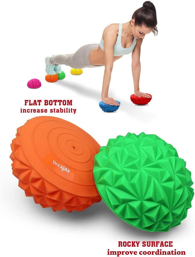 Yes4All Hedgehog Balance Pods for Exercise, Core Body Balancing, Balance Pods for Youth & Adults with Hand Pump - Set of 5 - Image 3