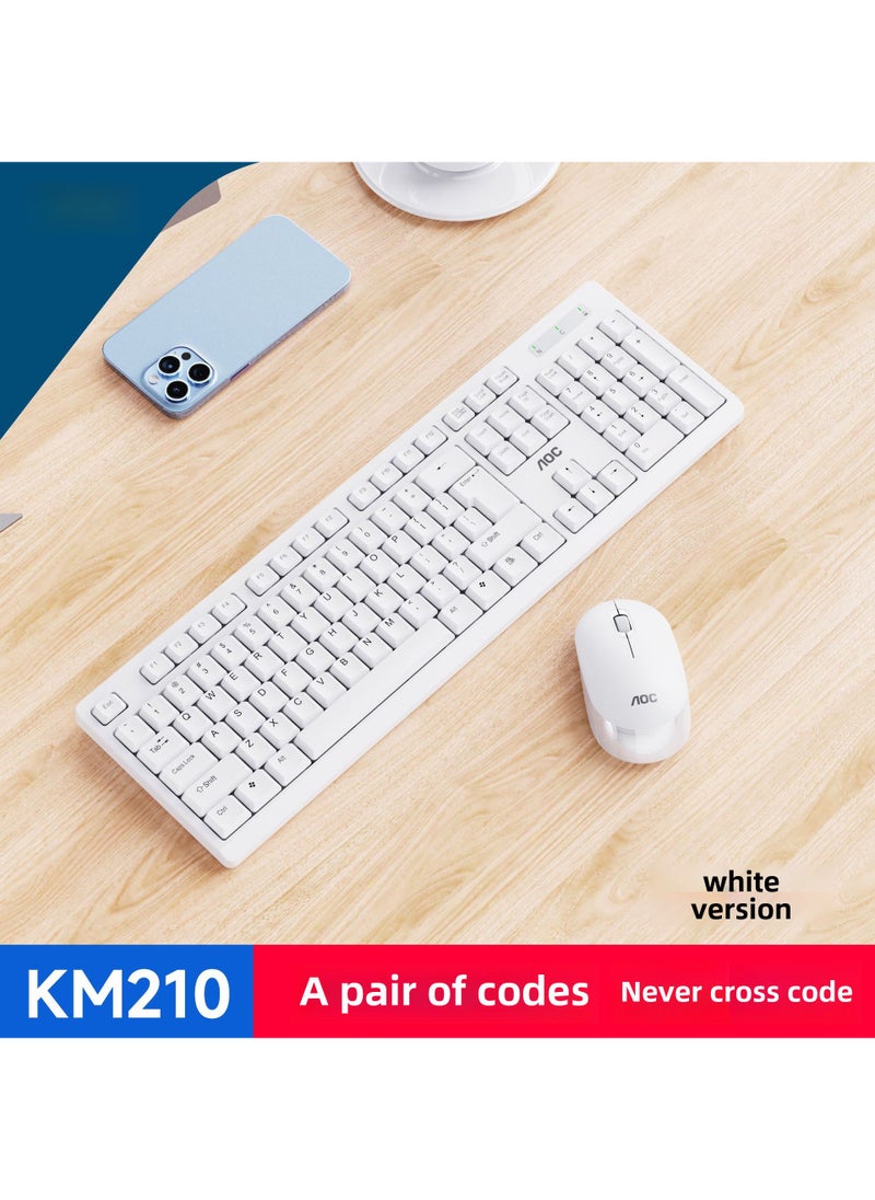 Generic 1 x 5 pcs AOC KM210 Wireless Keyboard Mouse Combo USB White 