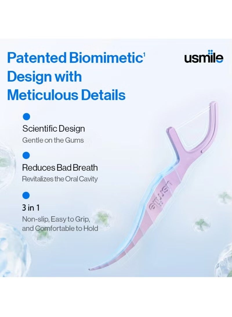 usmile Twin-line Freshening Anti-caries Dental Floss Toothpicks Teeth Stick Tooth Cleaning Interdental Oral Care (Freshening) - Image 2