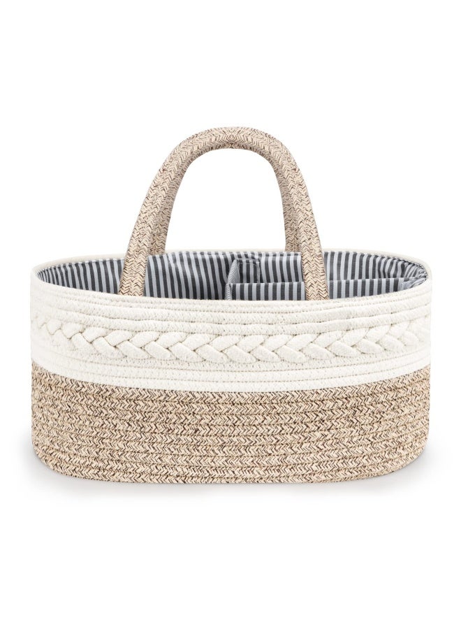 Maliton Diaper Caddy Organizer For Baby - 100  Cotton Rope Baby Basket Changing Table Diaper Storage Caddy   Portable Diaper Caddy For Baby Stuff  Best Baby Shower Gifts - Image 2