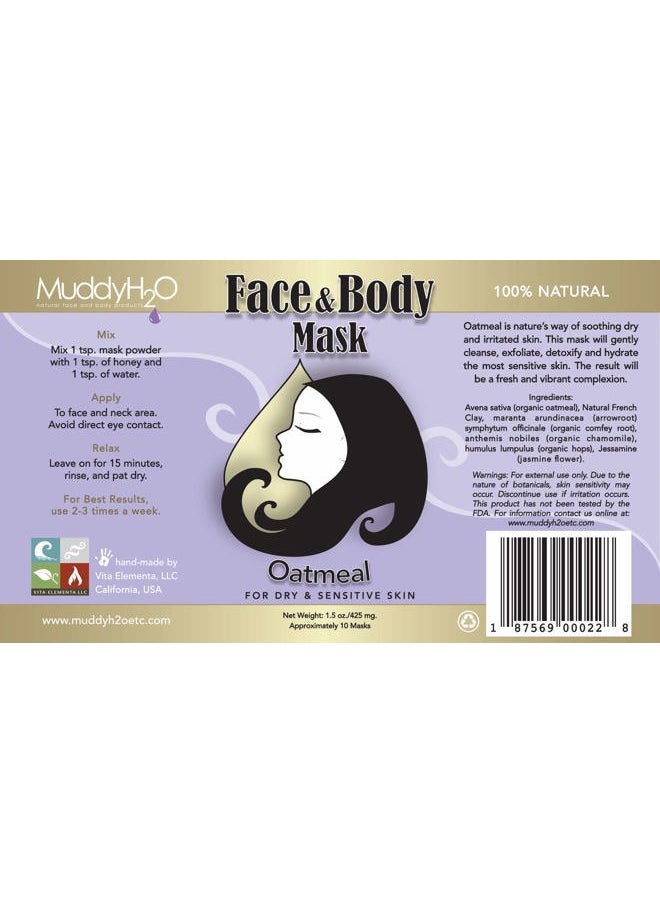 Muddy H2O - Face and Body Mask for Dry and Sensitive Skin 1.5 oz Oatmeal - Image 1