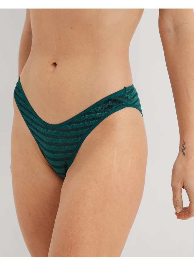 Aerie Striped High Leg Bikini Bottom